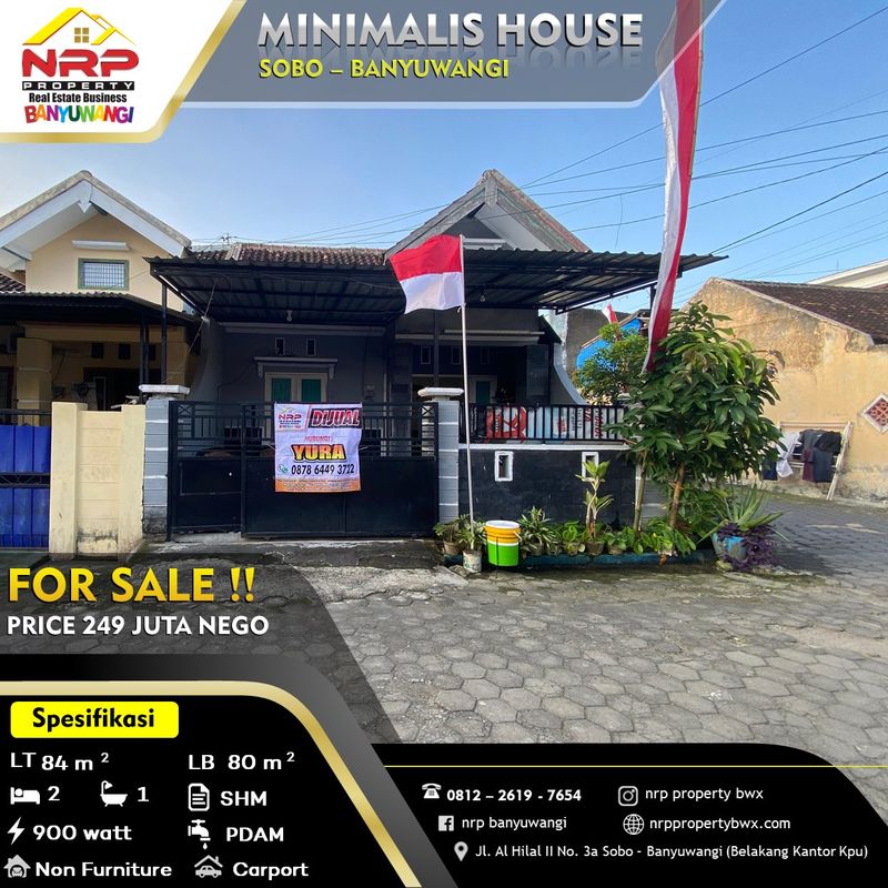Rumah Dijual di Banyuwangi, Kabupaten Banyuwangi — 2 KT, 1 KM