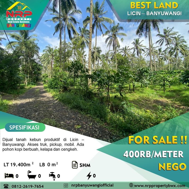 Tanah Dijual di Banyuwangi, Kabupaten Banyuwangi