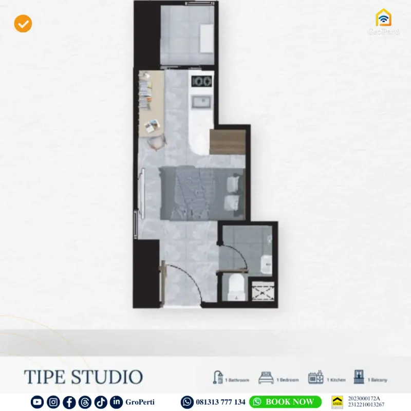 NOW SELLING TIPE 1BR TOWER CITRINE VITTORIA RESIDENCE - 3