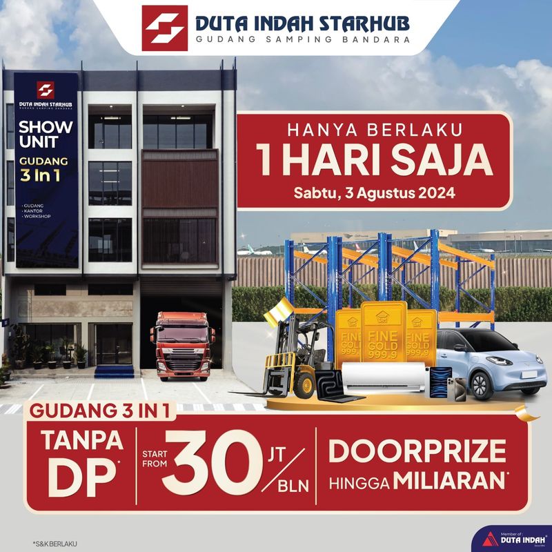 Disewakan Gudang Duta Indah Starhub Dekat Bandara Soetta - 3