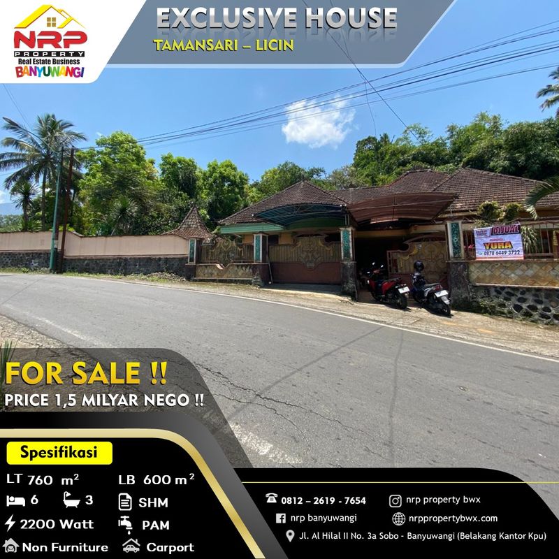 Rumah Dijual di Banyuwangi, Kabupaten Banyuwangi — 6 KT, 3 KM