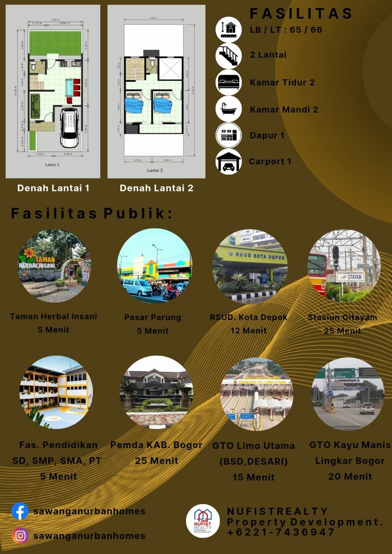 Dijual Rumah Modern Minimalis 2 Lantai, Sawangan Urban Homes, Bojongsari Depok - 4