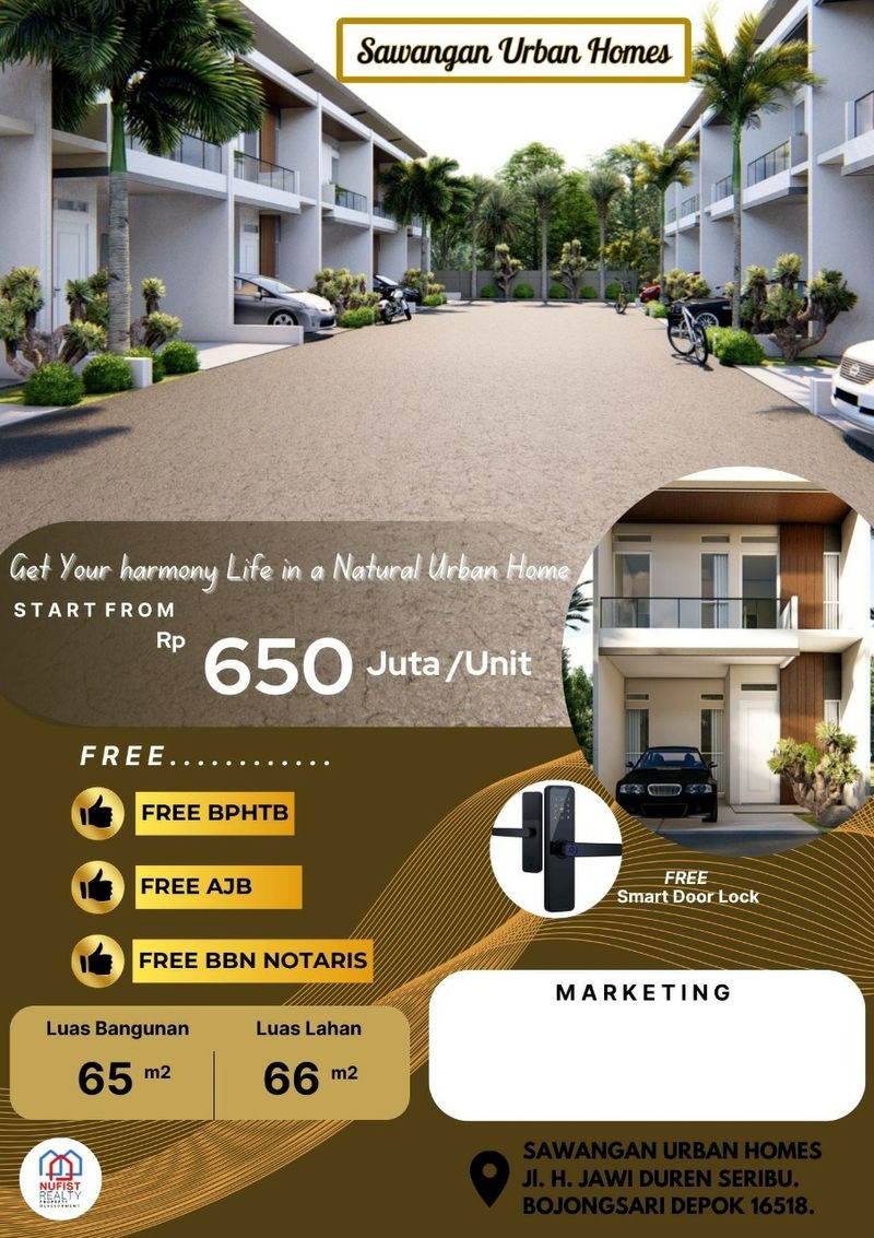 Dijual Rumah Modern Minimalis 2 Lantai, Sawangan Urban Homes, Bojongsari Depok - 3