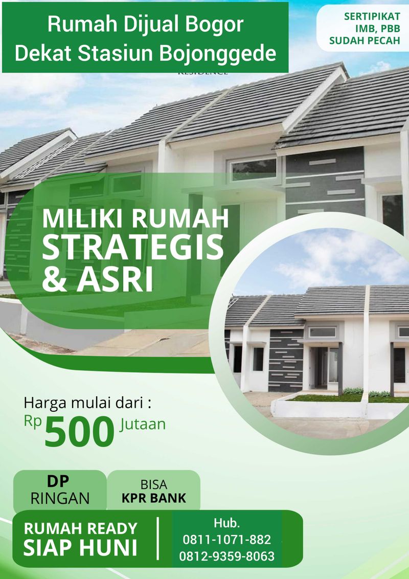 Rumah Siap Huni Dekat Jalan Raya Tegar Beriman Bogor, Dekat Stasiun dan Pintu Tol - 2