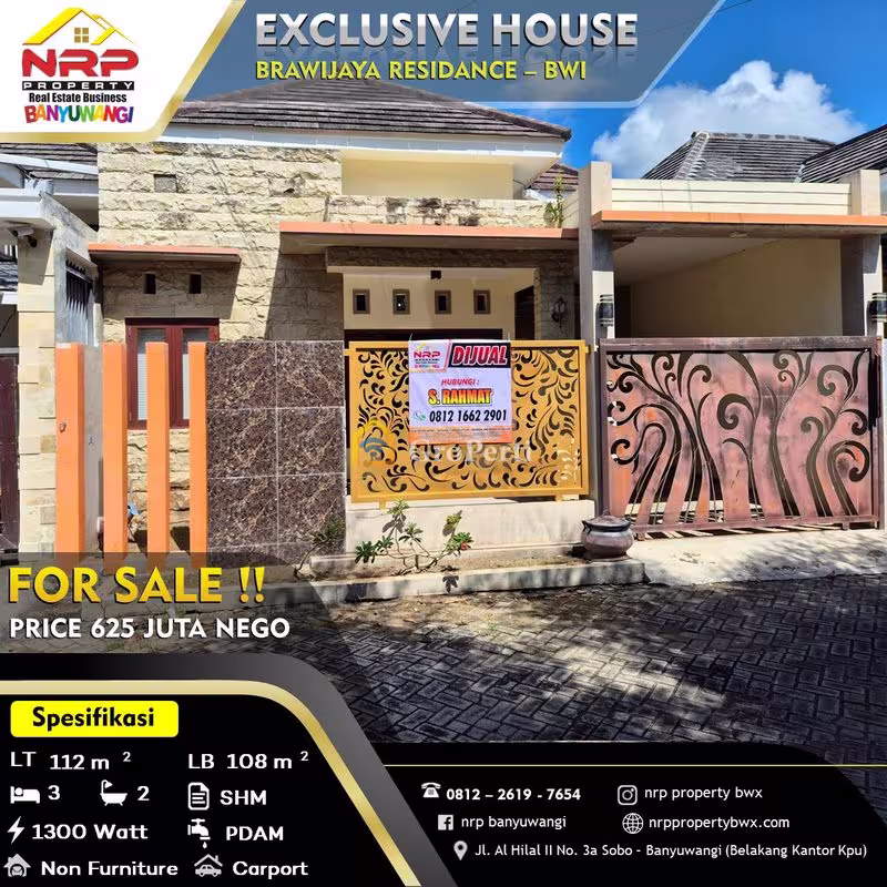 Rumah Dijual di Banyuwangi, Kabupaten Banyuwangi — 3 KT, 2 KM