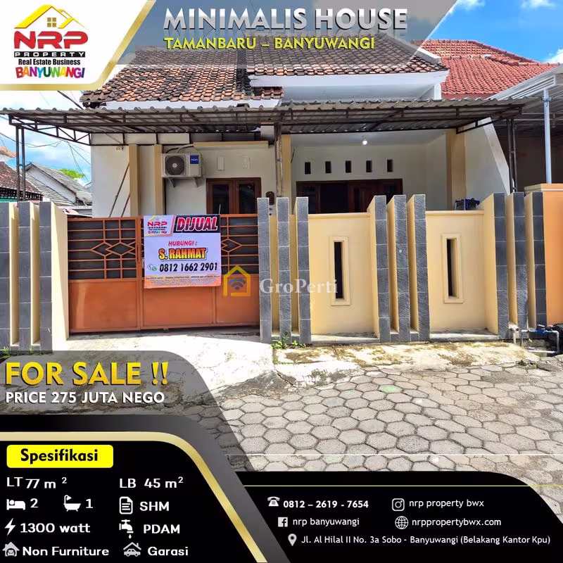 Rumah Dijual di Banyuwangi, Kabupaten Banyuwangi — 2 KT, 1 KM